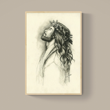 Crowned with Glory - Charcoal Drawing