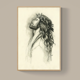 Crowned with Glory - Charcoal Drawing