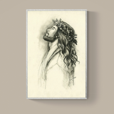 Crowned with Glory - Charcoal Drawing