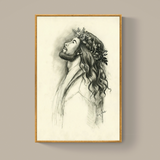 Crowned with Glory - Charcoal Drawing
