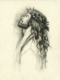 Crowned with Glory - Charcoal Drawing
