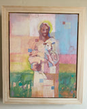 “Christ and The Lamb” 8x10 original acrylic painting
